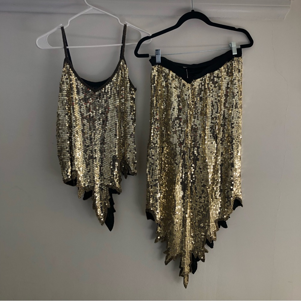 RARE Matching Vintage Sequin 2pc Set